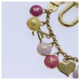 Louis Vuitton-LOUIS VUITTON Monogram Porte Cles Chainne Pastilles Charm Gold M66172 auth 71343-Golden