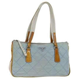 Prada-PRADA Shoulder Bag Nylon Blue Auth fm3362-Blue