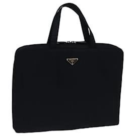 Prada-PRADA Hand Bag Nylon Black Auth bs13647-Black
