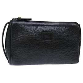 Autre Marque-Burberrys Clutch Bag Leather Black Auth ar11739-Black