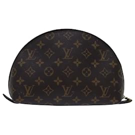 Louis Vuitton-LOUIS VUITTON Monograma Trousse Demi Ronde Cosmetic Pouch M47520 Autenticação de LV 70712-Monograma