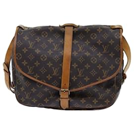 Louis Vuitton-Louis Vuitton Monogram Saumur 35 Borsa a tracolla M42254 LV Aut 70520-Monogramma