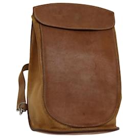 Hermès-HERMES Sherpa PM Backpack Leather Brown Auth yk11589-Brown