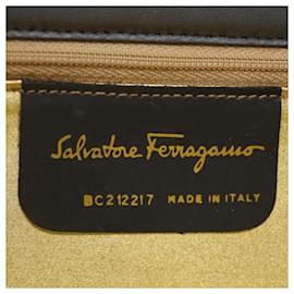 Salvatore Ferragamo-Salvatore Ferragamo Bolsa de Ombro Couro Cinza Autenticação13667-Cinza