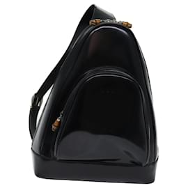 Gucci-GUCCI Bamboo Body Bag Patent leather Black 003 2113 0027 auth 70192-Black