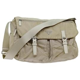 Prada-PRADA Shoulder Bag Nylon Beige Auth fm3366-Beige