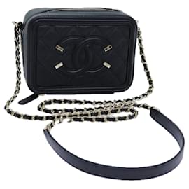 Chanel-CHANEL Chain CC Figly Mini bolso Piel de caviar Negro A84452 Autorización CC11762UNA-Negro