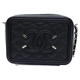 Chanel-CHANEL Chain CC Figly Mini Bag Caviar Skin Black A84452 CC Auth ar11762A-Black