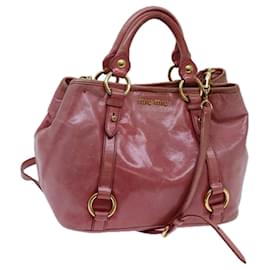 Miu Miu-Miu Miu Hand Bag Leather 2way Pink Auth hk1215-Pink
