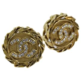 Chanel-CHANEL COCO Mark Earring metal Gold Tone CC Auth hk1222-Other