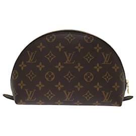 Louis Vuitton-LOUIS VUITTON Monogram Trousse Demi Ronde Pochette Cosmétique M47520 Auth LV 70901-Monogramme