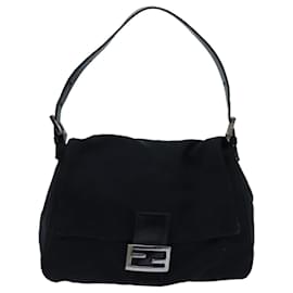 Fendi-FENDI Mamma Baguette Shoulder Bag Nylon Black 2321 26325 079 Auth ep4022-Black