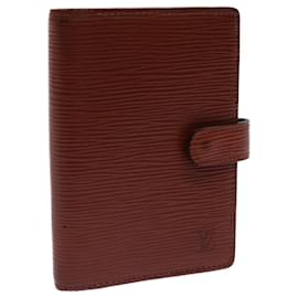 Louis Vuitton-LOUIS VUITTON Epi Agenda PM Day Planner Cubierta Marrón R20053 LV Auth 72084-Castaño