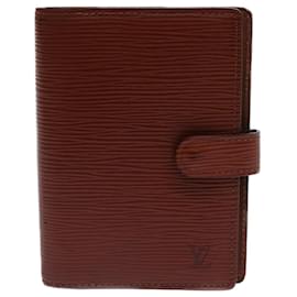 Louis Vuitton-LOUIS VUITTON Epi Agenda PM Tagesplaner Cover Brown R20053 LV Auth 72084-Braun