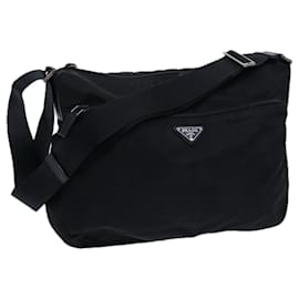 Prada-PRADA Shoulder Bag Nylon Black Auth ac2936-Black