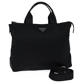 Prada-Prada Hand Bag Nylon 2way Black Auth fm3363-Black