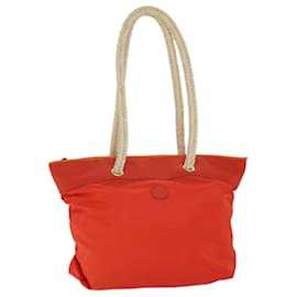 Fendi-FENDI Shoulder Bag Nylon Orange Auth 72073-Orange