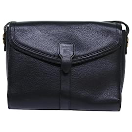 Autre Marque-Bolsa de Ombro Burberrys Couro Preto Auth yk11813-Preto