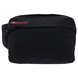 Prada-PRADA Sports Waist bag Nylon Black Auth hk1259-Black