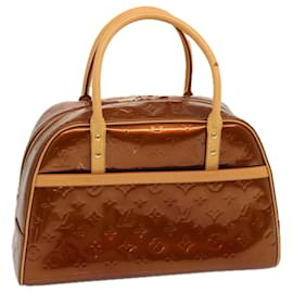 Louis Vuitton-LOUIS VUITTON Monogram Vernis Tompkins Square Hand Bag Bronze M91103 auth 71279-Bronze