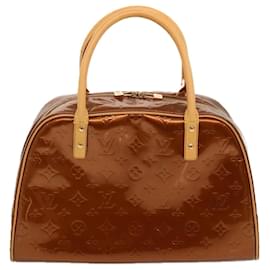 Louis Vuitton-LOUIS VUITTON Monogram Vernis Tompkins Square Hand Bag Bronze M91103 auth 71279-Bronze