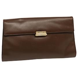 Fendi-FENDI Shoulder Bag Leather Brown Auth yk11948-Brown