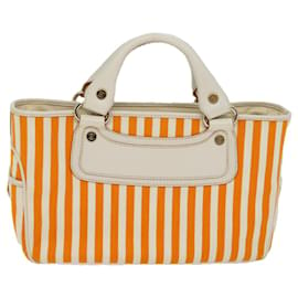 Céline-CELINE Hand Bag Canvas Orange Auth 71340-Orange