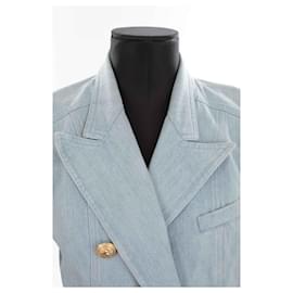 Balmain-Cotton Jacket-Blue