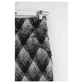 Balmain-wool mini skirt-Black