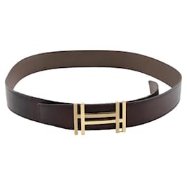 Hermès-Leather leather belt-Black