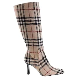 Burberry-Lederstiefel-Beige