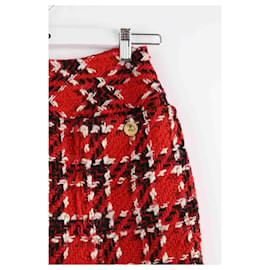 Chanel-mini saia de lã-Vermelho