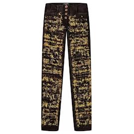 Chanel-Pantalones de tweed y denim de la pasarela París / Bizancio.-Multicolor