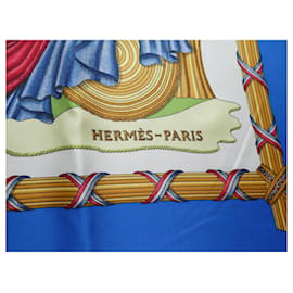 Hermès-lenço Hermès 1789 liberdade igualdade fraternidade edição limitada Ministério das Relações Exteriores-Azul