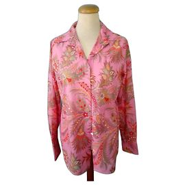 Camisa Bogner de algodón rosa con estampado floral Rosa