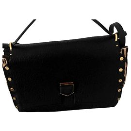 Magnífica bolsa Lockett de grande modelo Jimmy Choo preta e de leopardo. Preto Estampa de leopardo Gold hardware