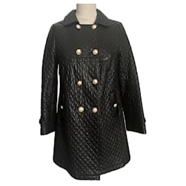 Autre Marque-Quilted leather 3/4 coat Giovanni size 38-Black