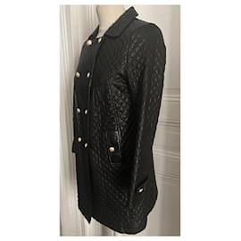 Autre Marque-Quilted leather 3/4 coat Giovanni size 38-Black