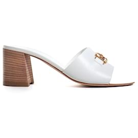 Hermès-HERMES Sandalias T.UE 39.5 Cuero-Blanco