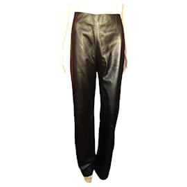 Thierry Mugler-MUGLER Pantalones T.fr 38 Cuero-Negro