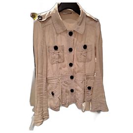 Comptoir Des Cotonniers Sahariana Jacke Leinen Eggshell Aus weiß