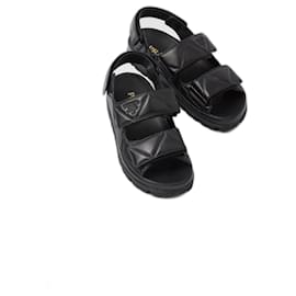 Prada-Padded nappa leather sandals size 36 black-Black