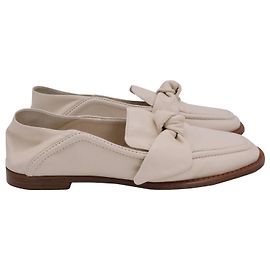 Alexandre Birman Soft Maxi Clarita Loafers aus cremefarbenem Leder Weiß Roh