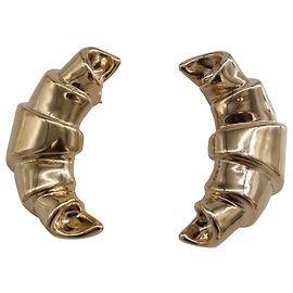 Jacquemus Boucles d'oreilles Croissant en Laiton Doré Doré