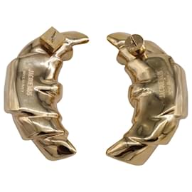 Jacquemus-Jacquemus Les Boucles Croissant Earrings in Gold-tone Brass-Golden