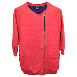 Marc Jacobs-Marc Jacobs Asymmetric Zip Jacket in Red Cotton-Red