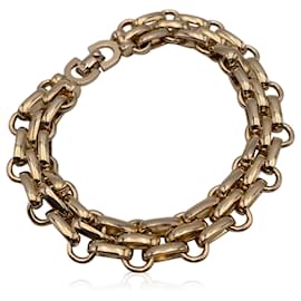 Christian Dior-Pulsera de cadena Rolo forrada de metal dorado vintage-Dorado