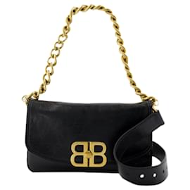 Balenciaga-Bb Soft Flap S Crossbody - Balenciaga - Leather - Black-Black