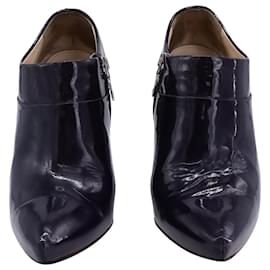 Prada-Prada High Heel Ankle Boots in Deep Violet Patent Leather-Purple