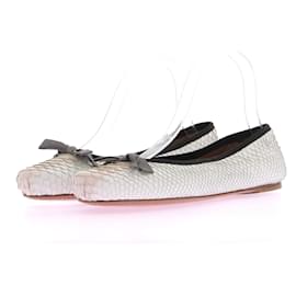 Alaïa-ALAIA Ballerine T.Unione Europea 36.5 Pelli esotiche-Bianco